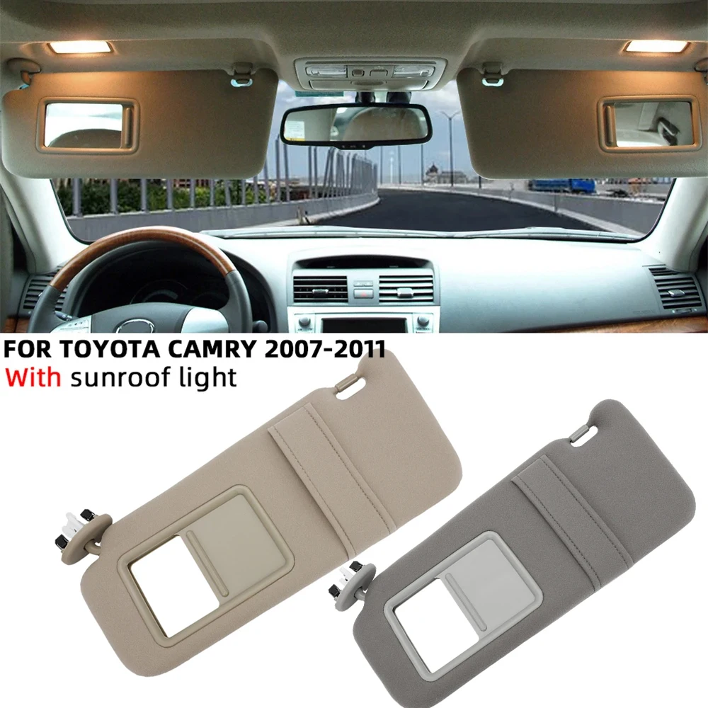 

Sun Visor With Light Left Right Driver Passenger Side Sunvisor Sunshade For Toyota Camry 2007-2011 74320-06800-B0 74310-06770-B0