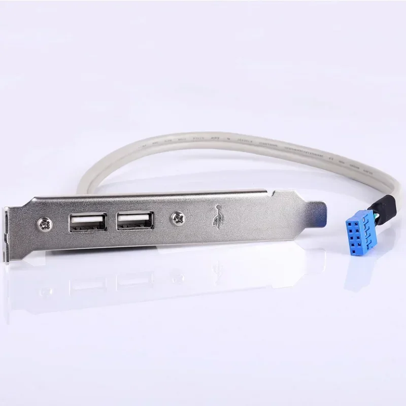 1pc Newest High Qulity Double Port USB Rear Motherboard Extension Cord Desktop PC Case PCI USB 2.0 Baffle Wire Adapters