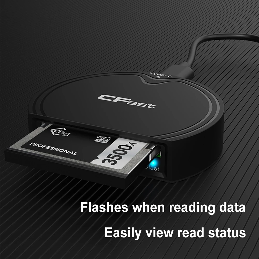 2 in 1 CFast 2.0/SD Card Reader Adapter 10Gbps High-speed Transmission USB3.2 Gen2 Card Reader Portable Support for CFast/SD