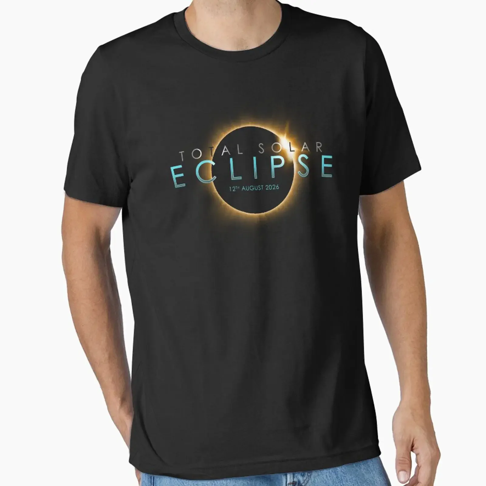 Total Solar Eclipse 12th August 2026 Celebrate Totality Essential T Shirt vintage Washed graphic Comfortable Breathable