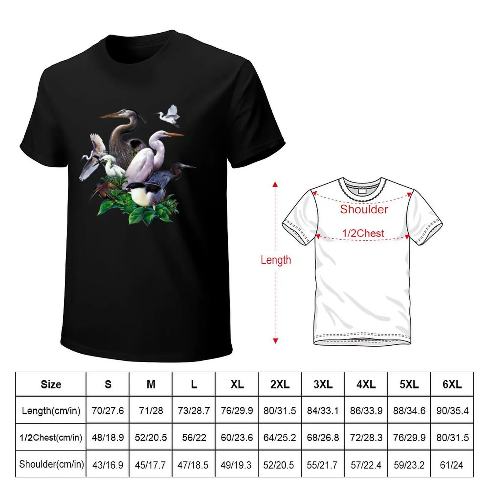 Heron Collage T-Shirt Lightweight Gym Training T-Shirt