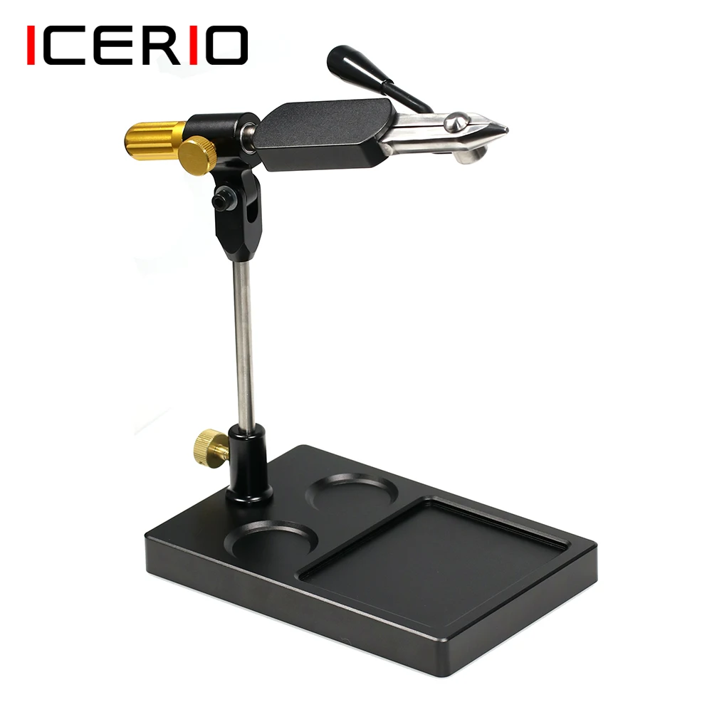 ICERIO Fly Tying Vise Fishing Fly Jig Hook Tools with Steel Hardened Jaws