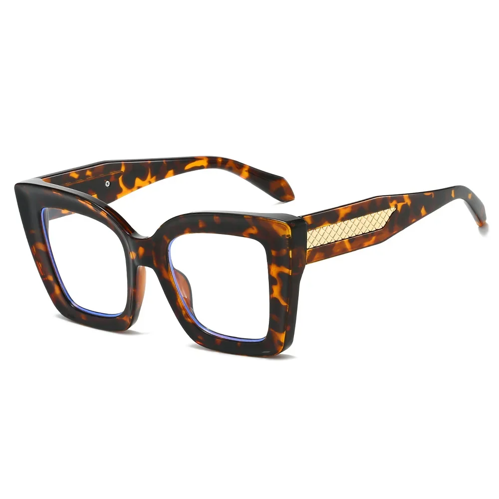 Occhiali da vista con montatura grande di qualità Occhiali da vista Moda Donna Cat Eye Bordo spesso Specchio piatto inclinato Specchio per presbiopia anti luce blu