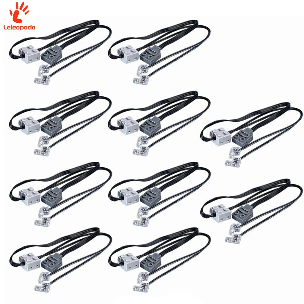 1/2/5/10Pcs New MOC Power Functions Parts LED Light Link Line Cable 8870 Car Train Model Light Modification Fit 61930 8293 Block