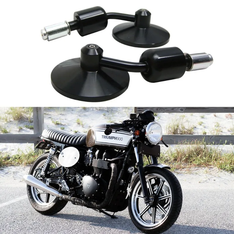 Universal 7/8 "für Cafe Racing Bobber Cruiser Motorrad Spiegel Spiegel Stangen ende CNC Aluminium Rückspiegel