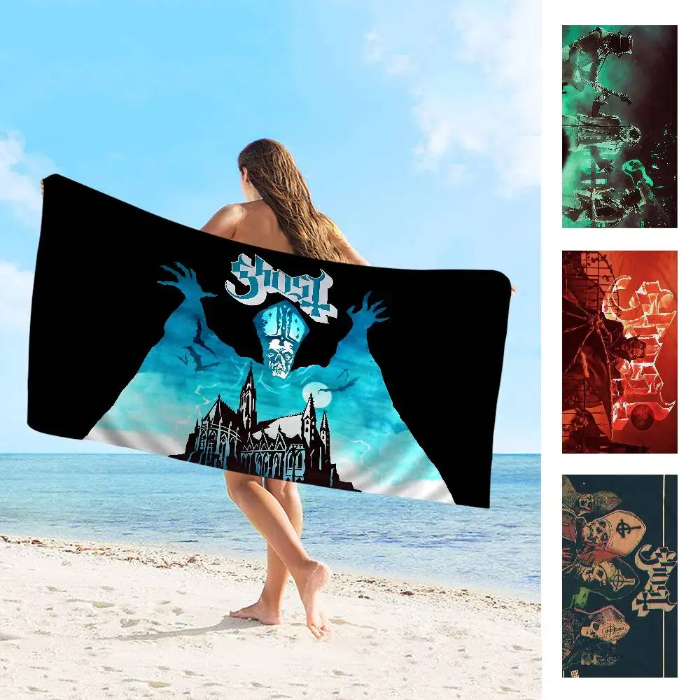 Metal Band G-Ghost B C Microfiber Blanket Quick Drying Beach Towels Oversized Printing Super Absorbent Pool Towel Blanket