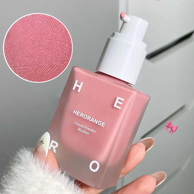 HERORANGE 4 Kleuren Vloeibare Blush Gepresste Blush Hydraterende Kleurversterkende Blush voor Gezicht, Ogen en Lippen Vrouwen Make-up Creëer Rouge Blush Crème