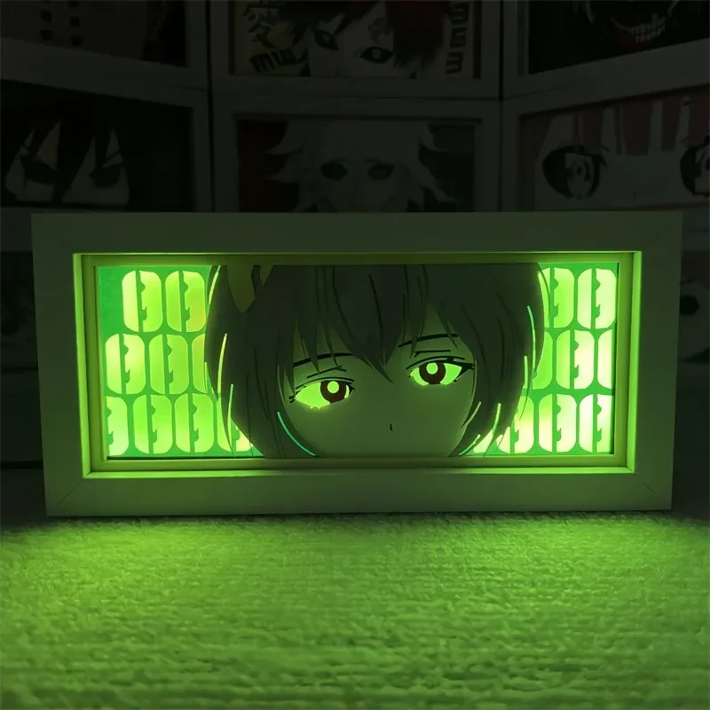 New Century Evangelion Paper Carved Lamp Anime Asuka Langley Soryu Figure 3D Led Night Light Usb 7Color Bedroom Decoration Lamps view 5