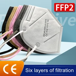 6 layers CE FFP2 Face mask Mouth Mask fpp2 PM2.5 95% filter Mouth mask dust EU standards ffp2mask black pink white gray