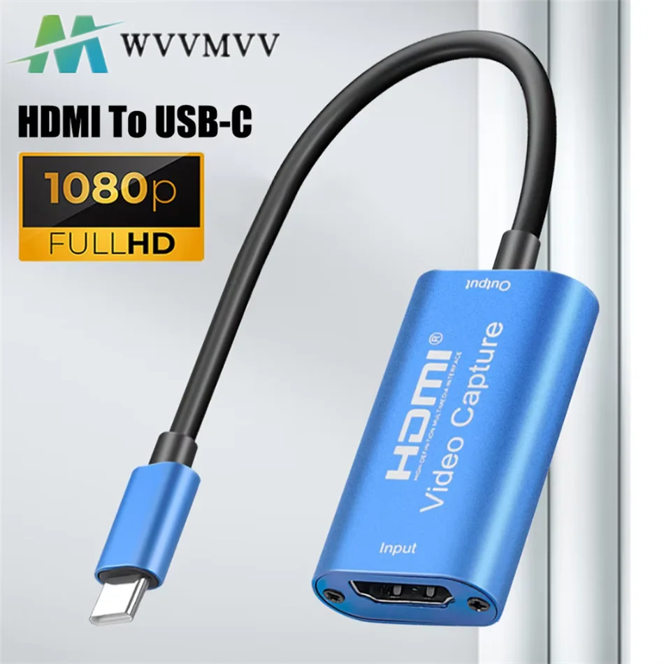 Video Capture Card USB 3.0 HD 1080P Type C HDMI-compatible Micro USB Video Grabber Record for Camera Live Broadcast Camera