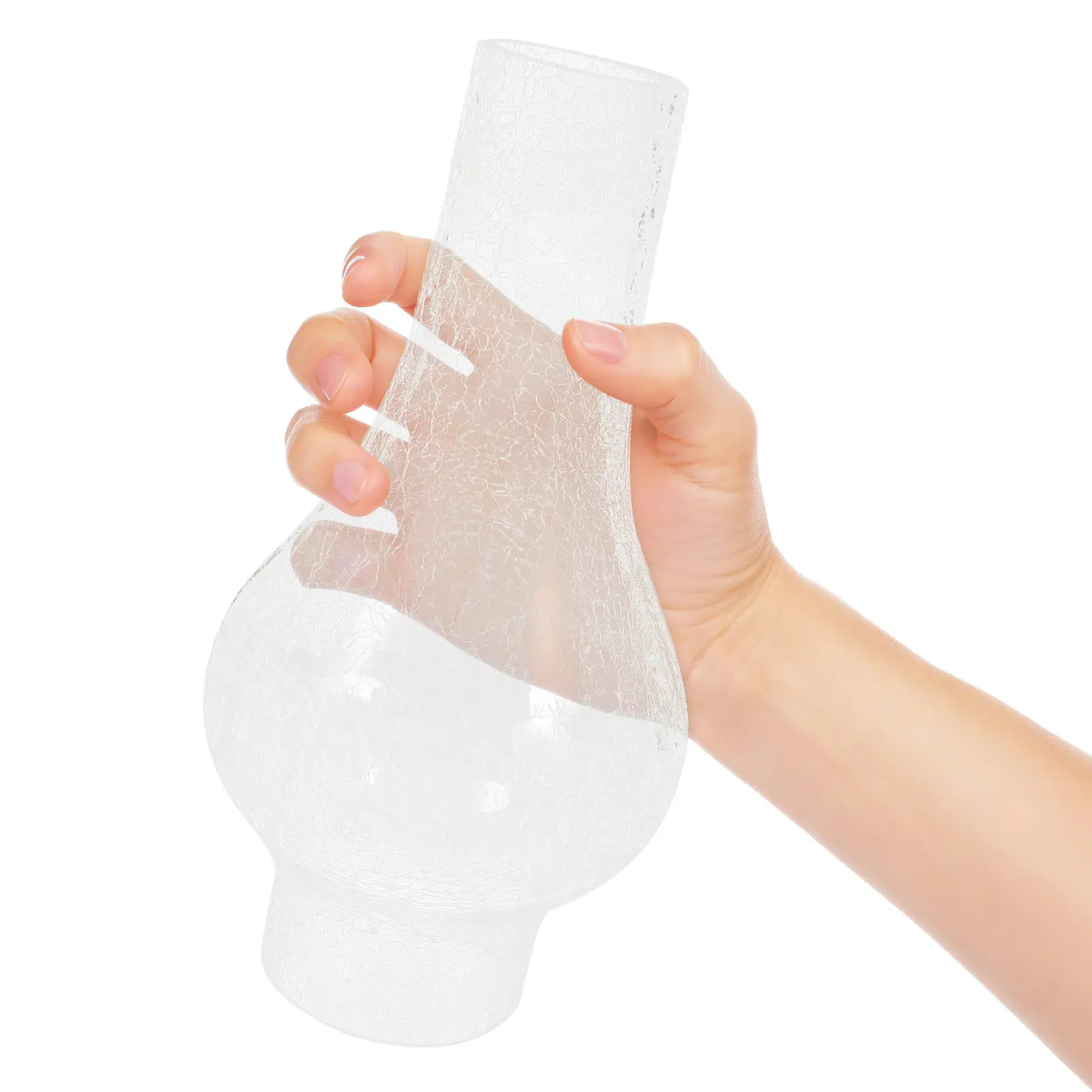 

Retro Cracked Texture Oil Lamp Shade Made of High-Grade Heat-Resistant Glass Windproof Design for Lamps Clear Chimney