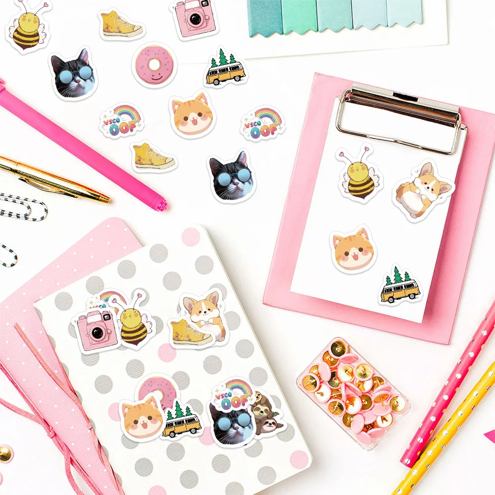 500PCS Fun Waterproof Graffiti Stickers, Small Fresh Decorative Stickers, Laptop, Refrigerator, Stationery Stickers