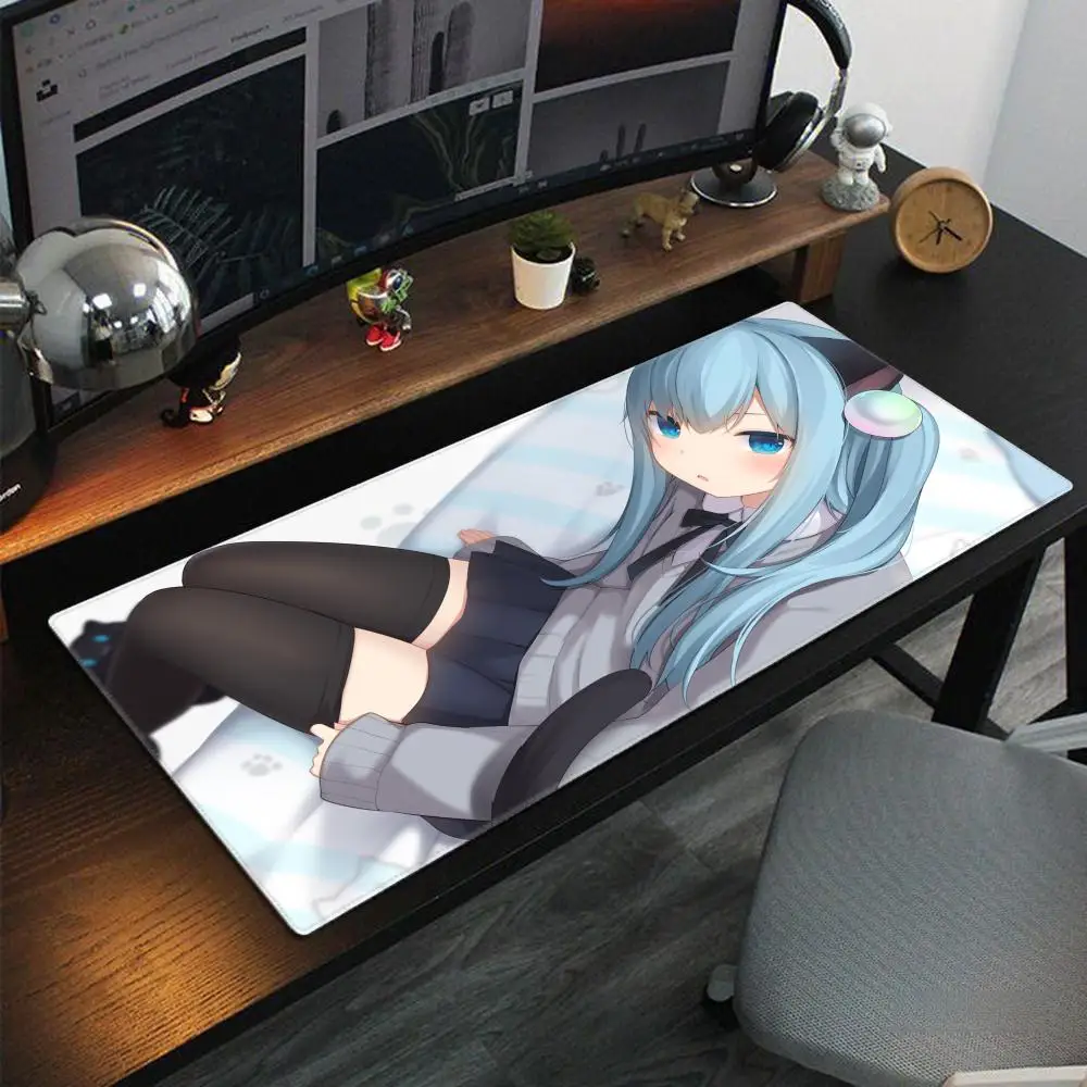 Anime girl N Nekoha Shizuku Mousepad Mouse Mat With Pad gaming accessories Prime Gaming XXL Keyboard Pad Stitch Padding Mat