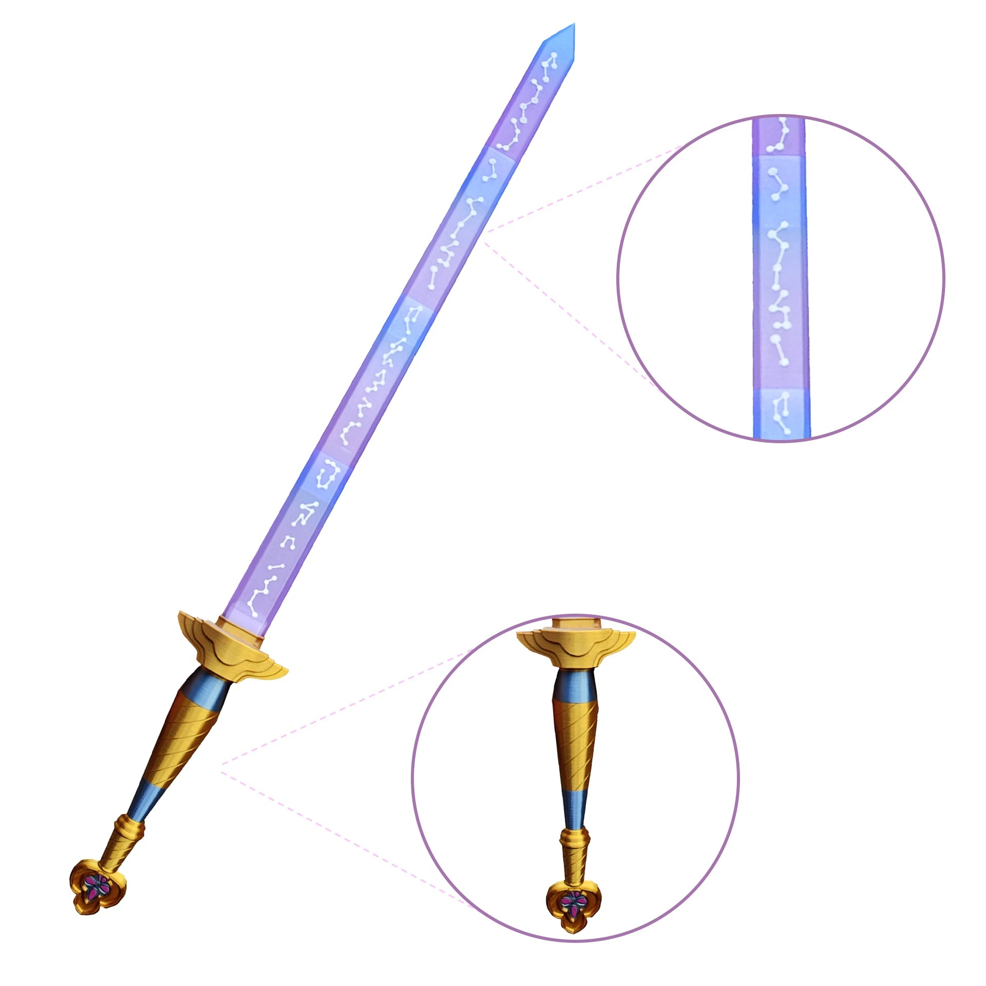 Rumi Sword with Symbol Character Prop Devil Hunter Role Playing Weapon Prop Female Male Halloween Carnival Accessories