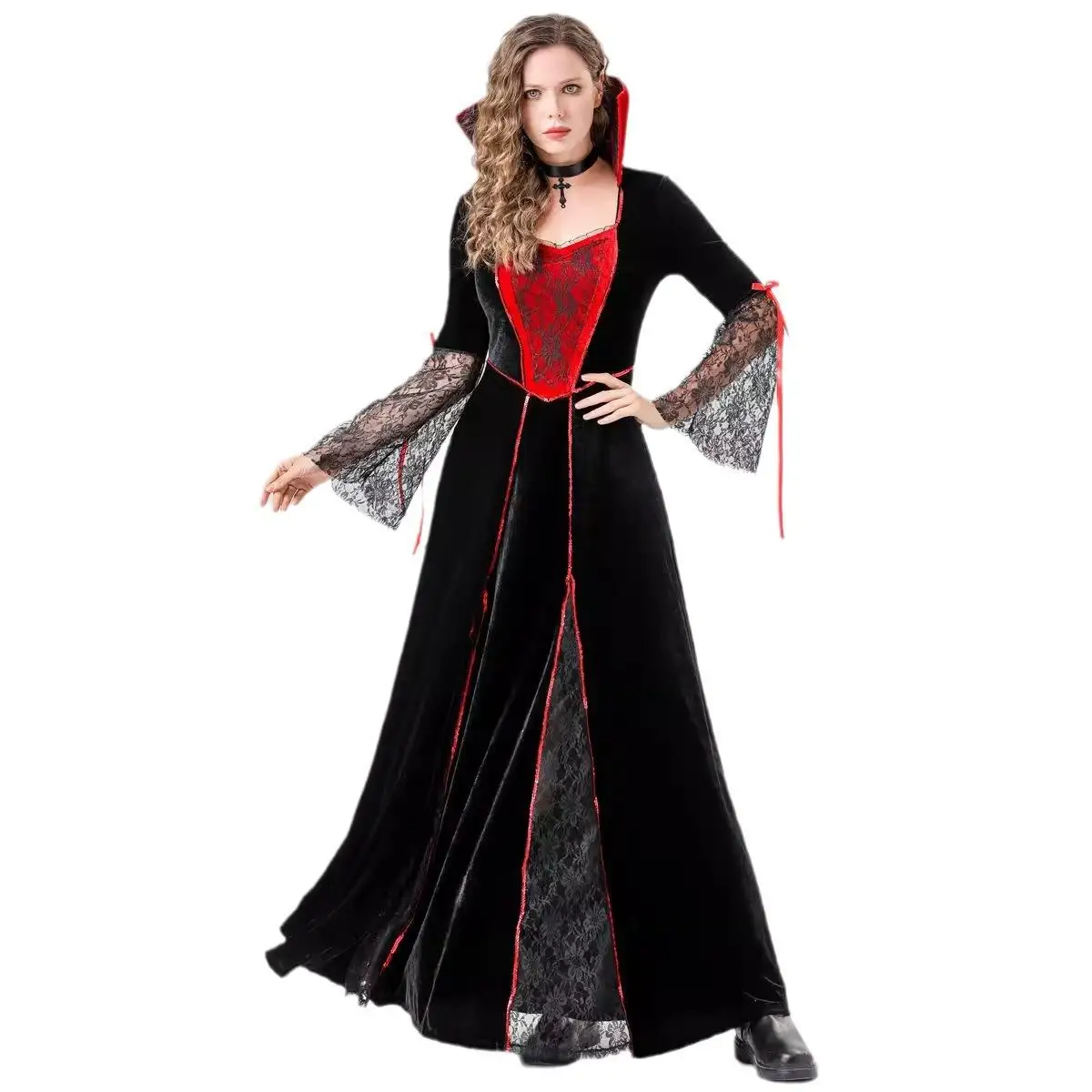 Kostium Królowej na Halloween, Strój Wiedźmy dla Dorosłych, Strój Królowej Dworu, Kostium Sceniczny Cosplay, Seksowny Strój Damski, Tradycyjny Strój Etniczny na Występy...