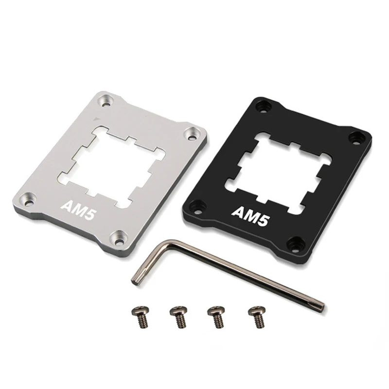 Computer CPU Anti-bending Frame for AM5 AMD Platform, CPU Mounting Corrector Armor, Black/Silver Buckle