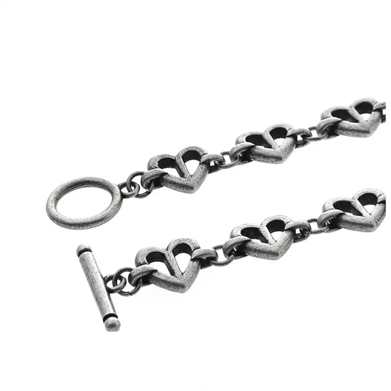 Niche Design Couple Love Chain Splice Bracelet with Titanium Steel One Button Retro Old Ins Fashion Accessories Jewelry