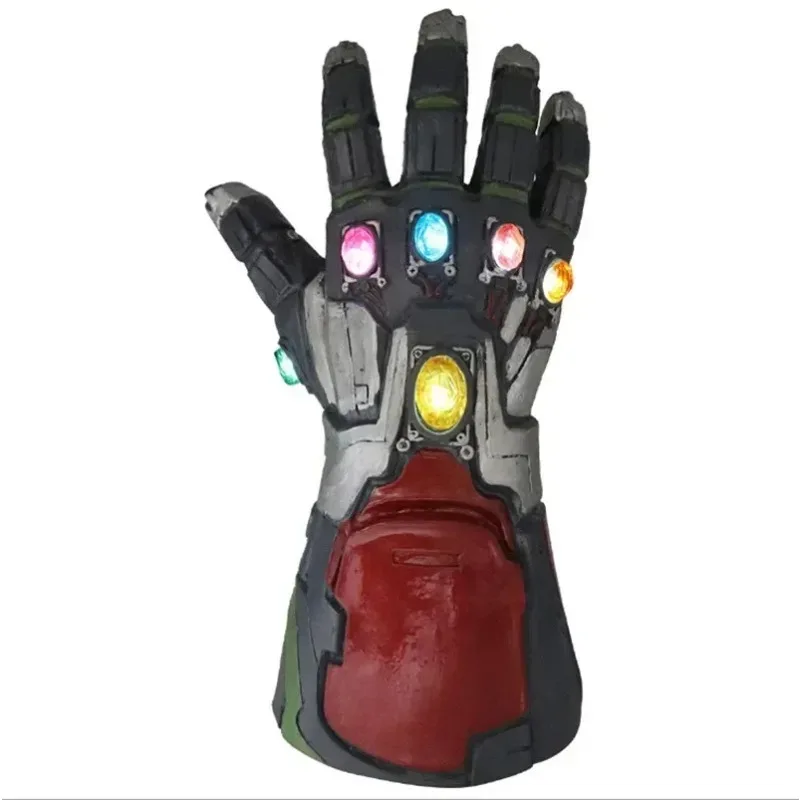 Cosplay 1/1 super-héros Iron Man Thanos gants en Latex Cosplay Costume accessoires de fête lumière LED gants de pierres précieuses déguisement fête Anime