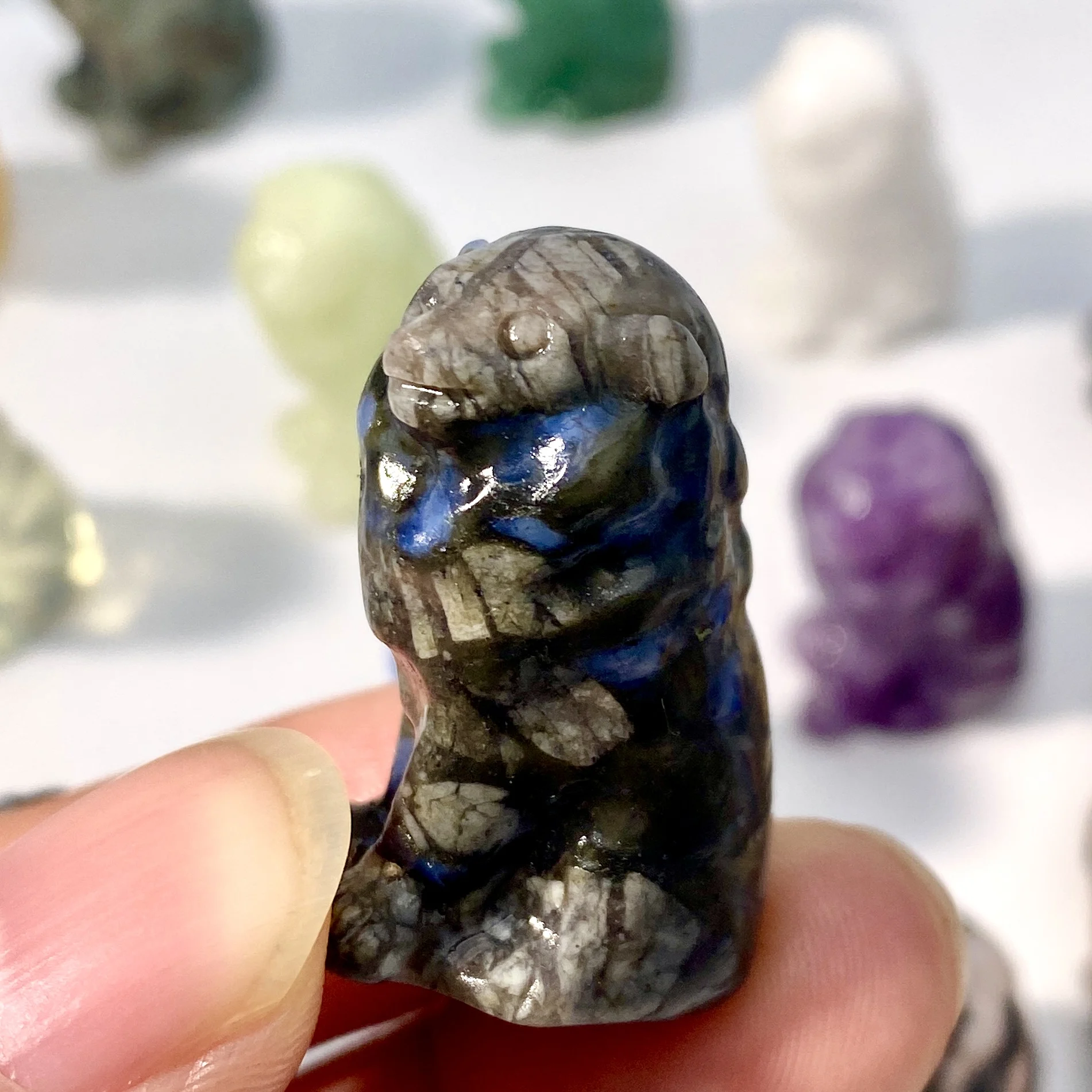 نحت كريستال طبيعي للأسد عشوائي ، مجوهرات أحجار كريمة ، كريستال شفاء لامع ، هدية عيد ميلاد للنساء والصديقة ، 1 *