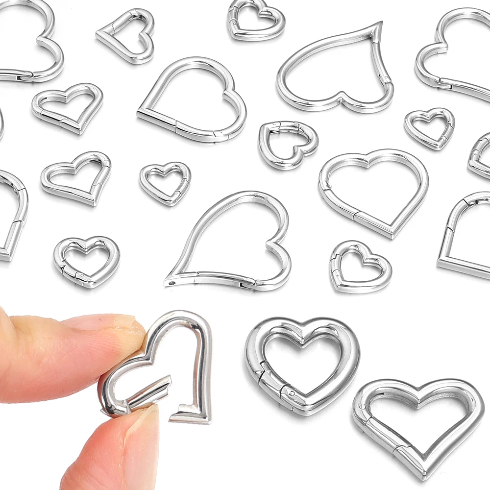 

1Pcs Heart Shape stainless steel Lobster Clasp Hooks Key Ring Connectors For DIY Keychain Jewelry Making Supplies Accessories