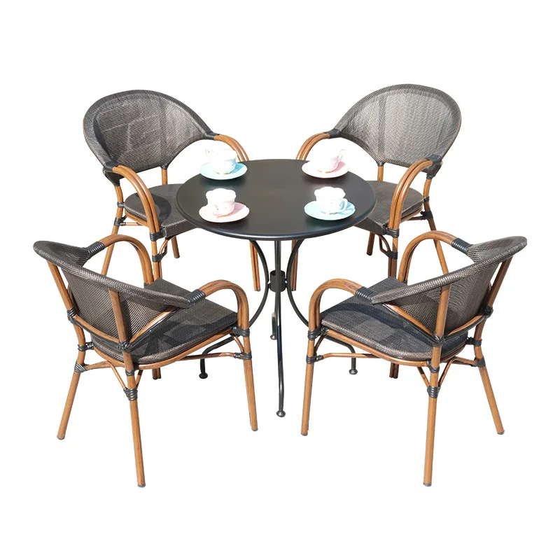

Outdoor tables and chairs Mesh courtyard garden Balcony rattan chairs Open-air milk tea shop Cafe Swing leisure chairs wholesale
