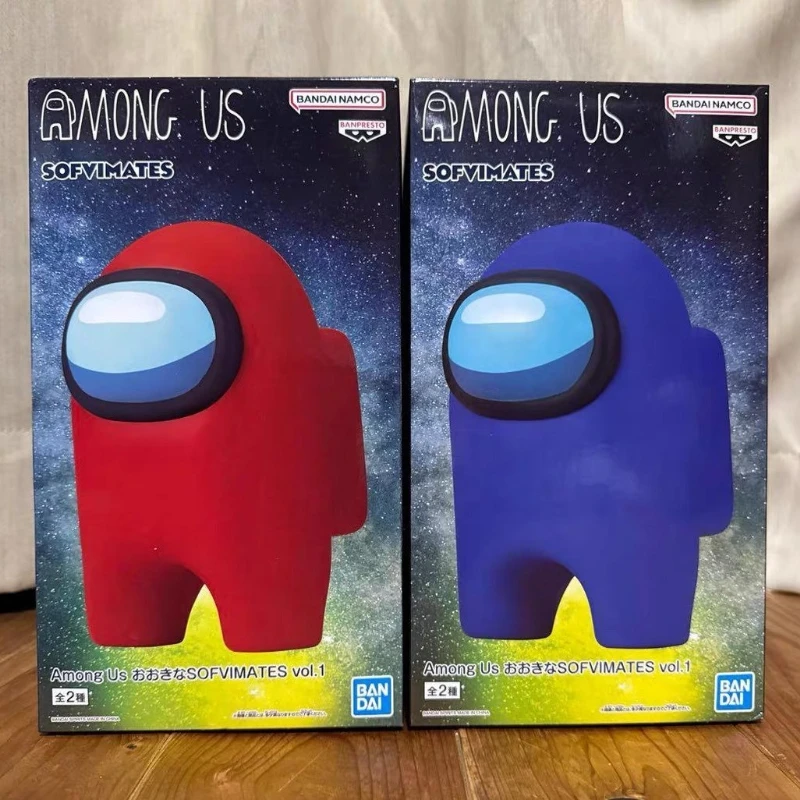 En stock Bandai Banpresto Among Us Big SOFVIMATES vol.1 Figuras de acción de anime Crewmate Rojo y Azul, Juguetes, Adornos, Regalos