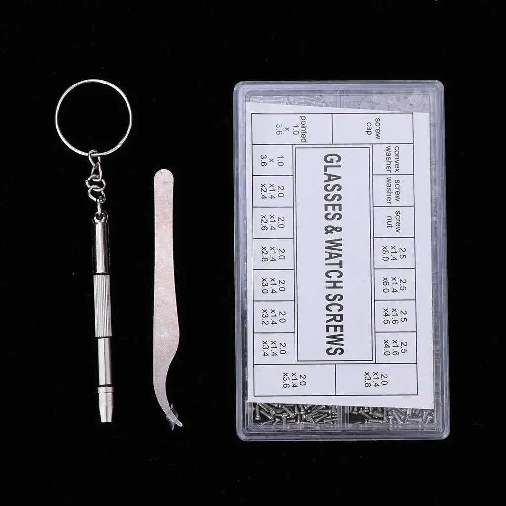 1000pcs in 1 Kit Glasses Screws Nuts Glasses Repair Tool Set