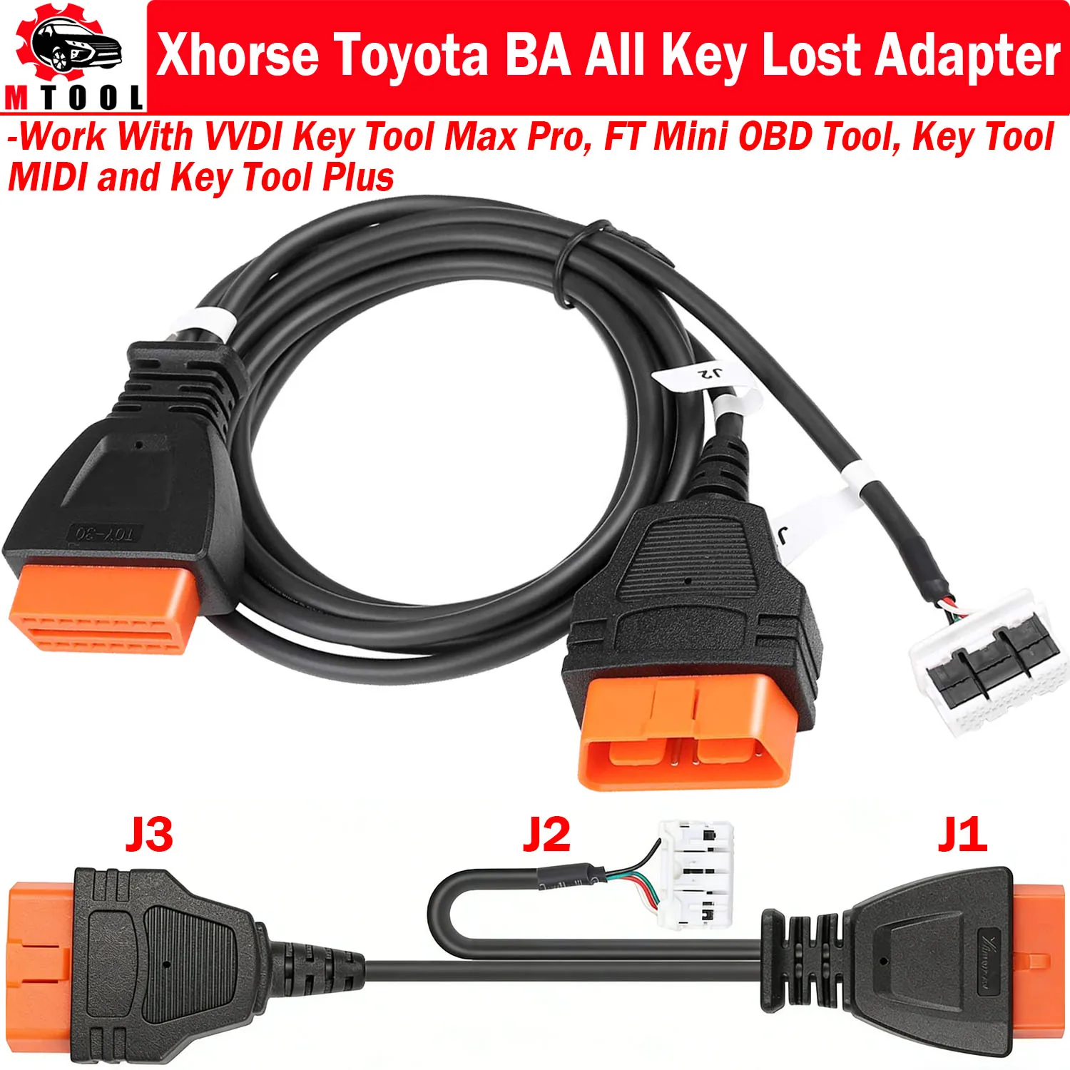 

XHORSE XD8ABAGL для Toyota-BA: Специальный кабель-адаптер для восстановления всех ключей при их утере, совместимый с VVDI Key Tool Plus, Key Tool Max Pro и FT-Mini OBD Tool