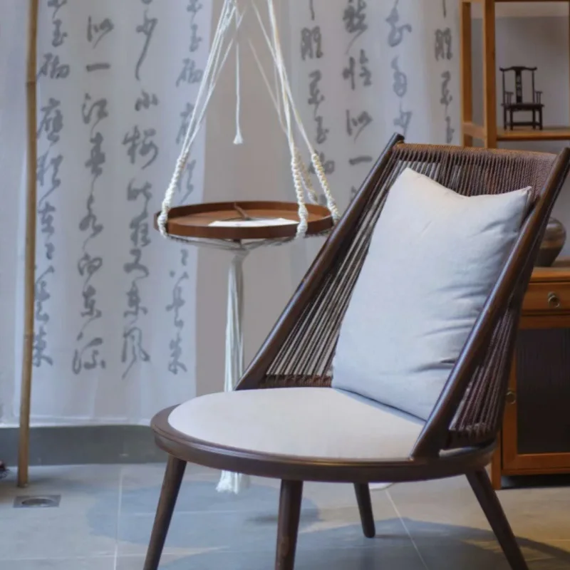 

Simple recliner balcony lazy comfortable rattan agarwood sofa chair woven table chair rattan chair tea leisure combination