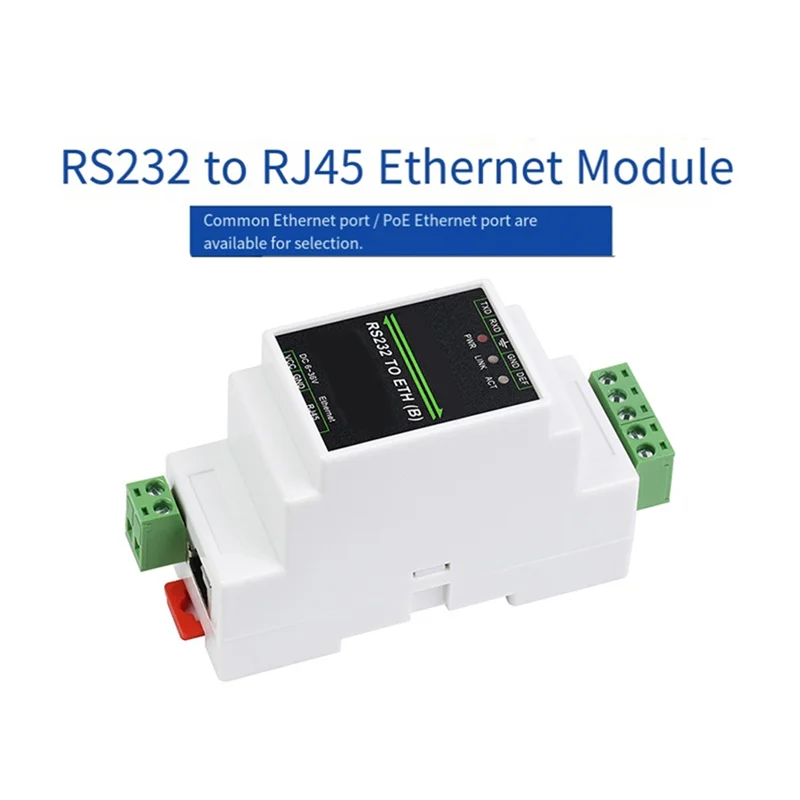 

【2025 НОВИНКА】Промышленный последовательный сервер RS485 к RJ45 Ethernet TCP/IP с поддержкой последовательного монтажа на рейку с функцией POE