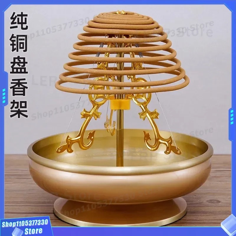 Sandalwood Pan Incense Rack Three Fish Design Household Buddha Burner 12 24 Hours Coil Tray Bracket for Home Decoration Three