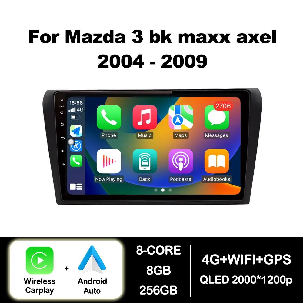 

Android OS Car Multimedia Radio Player for Mazda 3 bk maxx axel 2004 - 2009 GPS Navigation WiFi BT Accessories 4G DSP Stereo