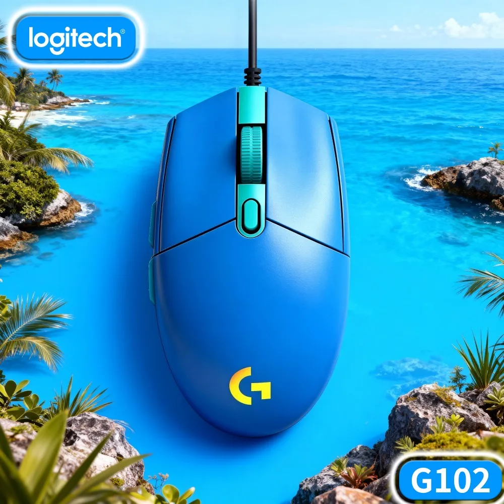 Logitech G102 Wired Gaming Mouse,Cable Shielding Block Interference Signal From Surrounding Electronic Equipment