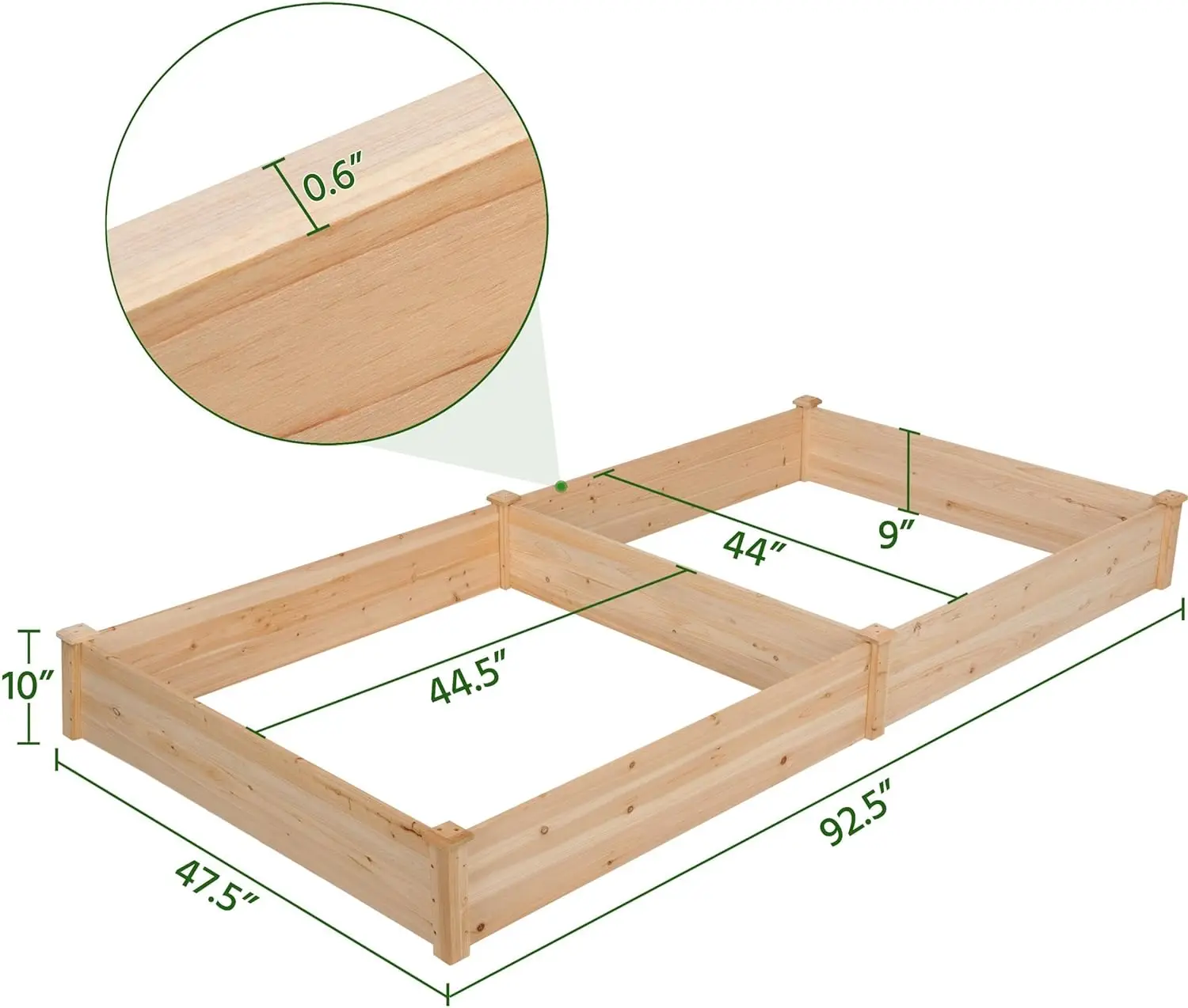 La cama elevada de jardín se puede dividir en cajas de plantación elevadas para flores/verduras/hierbas en patio trasero/terraza al aire libre