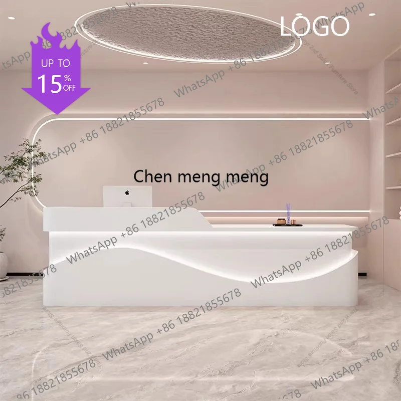 

D5556 Nordic High-End Beauty Salon Cashier Counter Modern Clothing Store Art Dance Training Class Company Front Desk Furniture