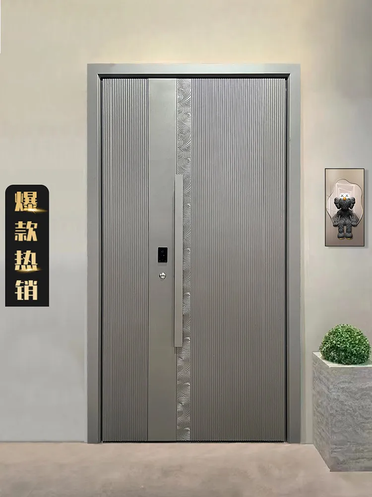 Custom Explosion-Proof Cast Aluminum Villa Entrance Door Home Parent-Child Entry Door Modern Luxury Style