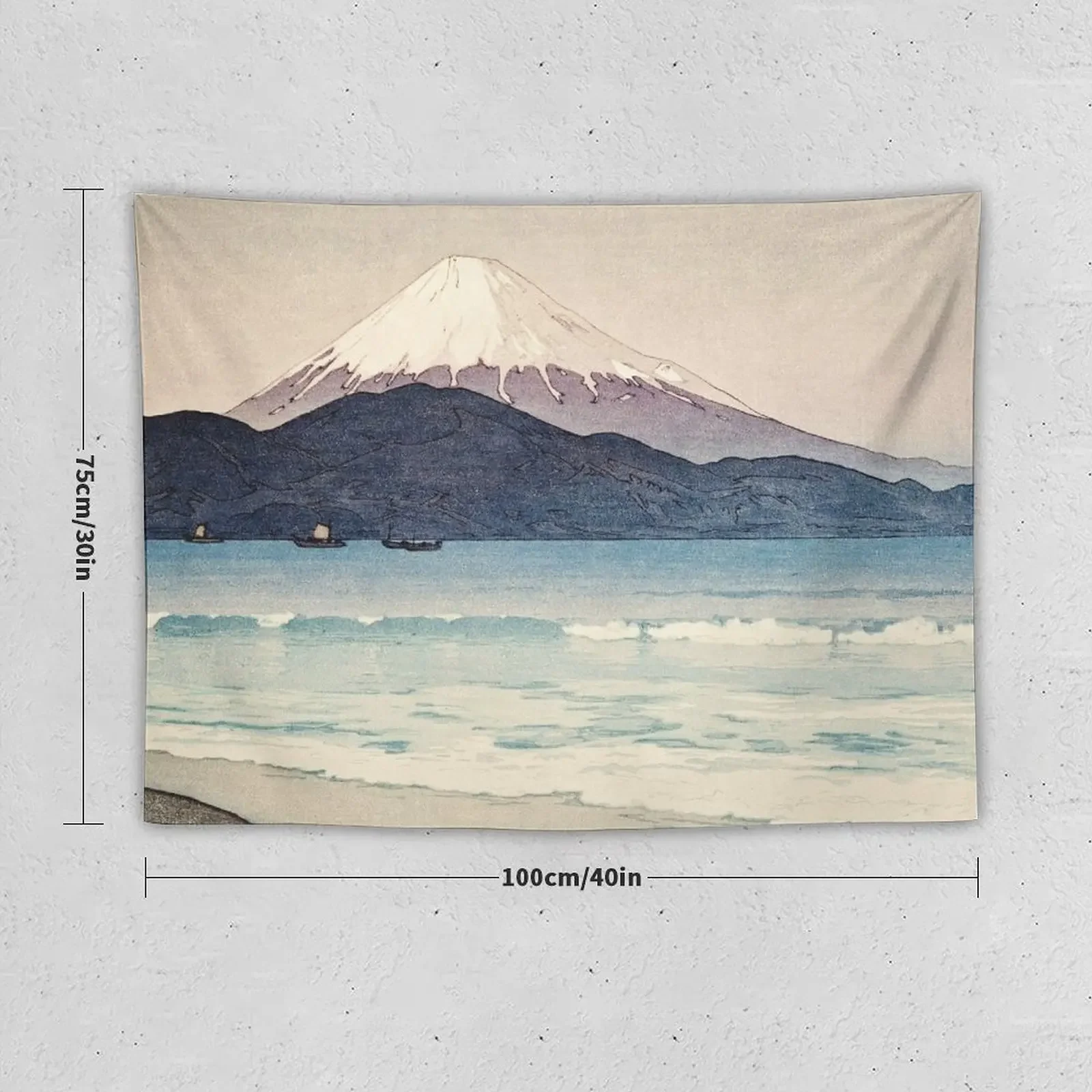 Hiroshi Yoshida - Mount Fuji from Miho Tapestry Room Decorations Aesthetics Home Decorations Aesthetic Tapestry