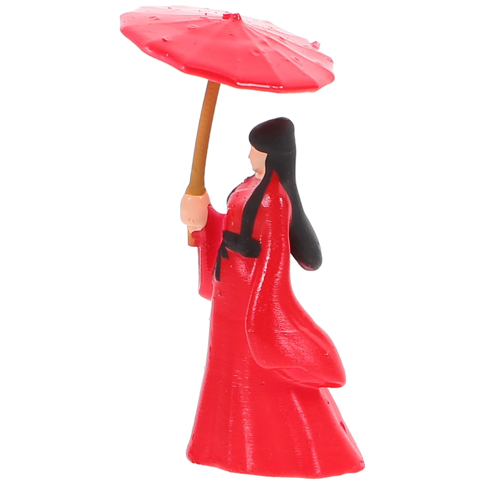 

1pc Mini Umbrella Ancient Chinese Resin Craft For Hanfu Desktop Decoration Bonsai Landscape Hanfu Style Statue Home Garden