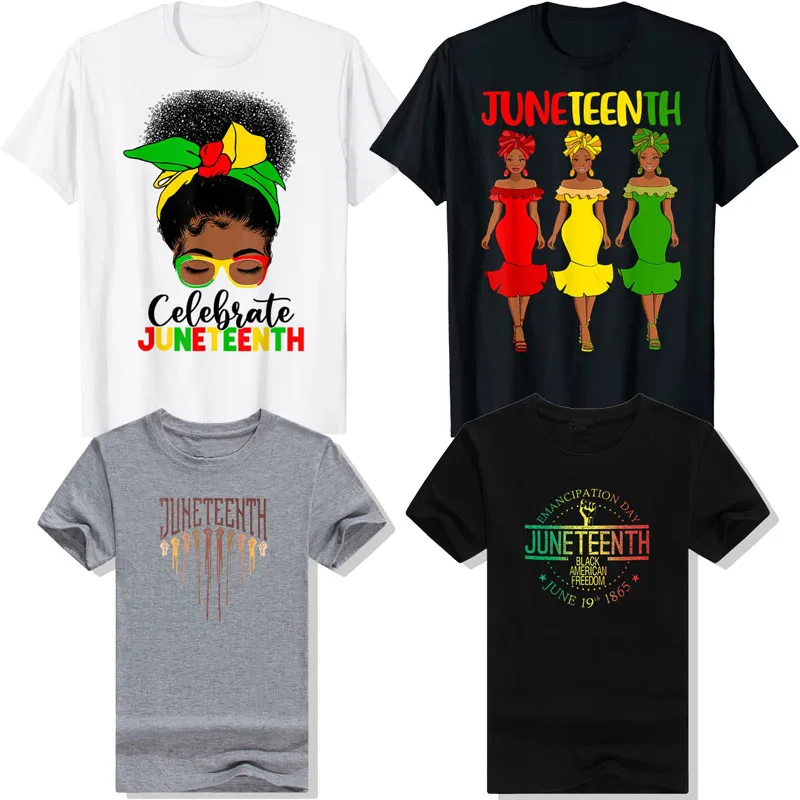 

Juneteenth I Am The Storm Black Melanin Women T-Shirt Messy Bun Celebrate Afro American African 1865 June 19th Freedom Tee Tops