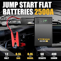 VTOMAN Car Jump Starter With 150PSI Air Compressor Power Bank Portable Air Pump Battery Booster 2500A Automotive Starting Device