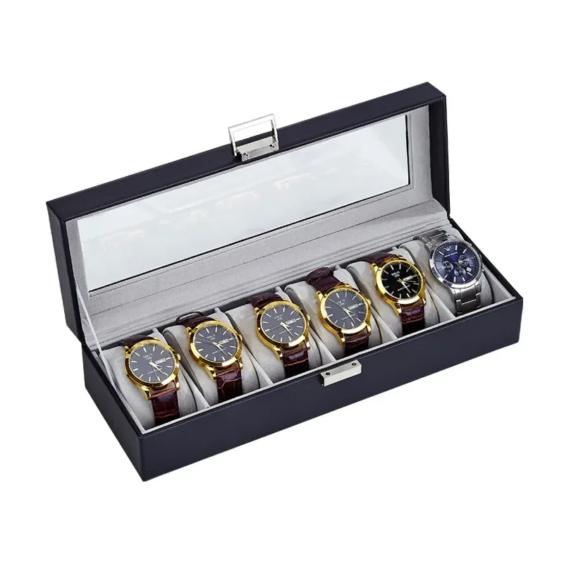 1/3/6 Slot Watch Storage Box, Clear Lid Wristwatch Display Case for Mechanical Watches, Men Watch Collection Organizer Box