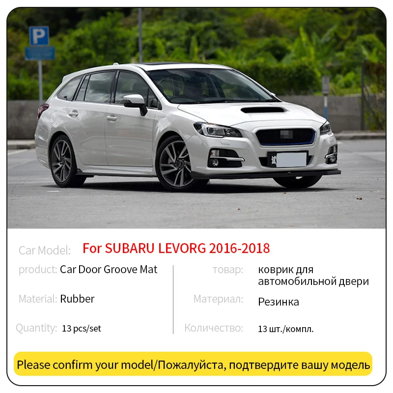 For SUBARU LEVORG 2016-2018 Anti-Slip Gate Slot Cup Pad Accessories Rubber Cover Car Non-Slip Mats Styling Tool Black
