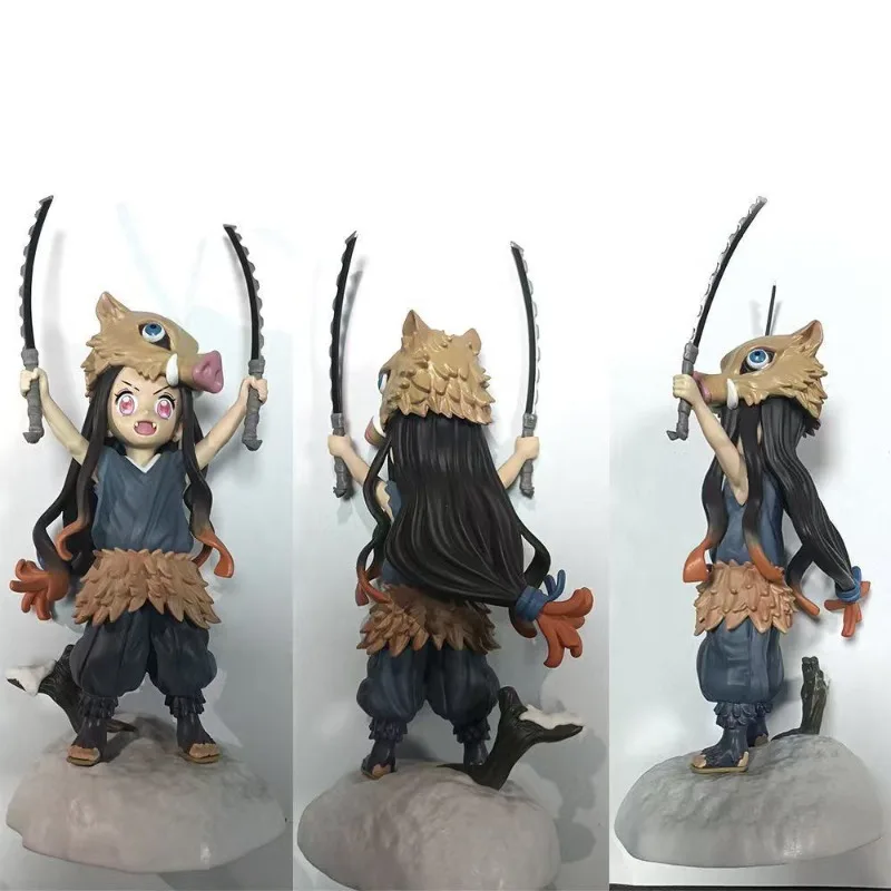 TrendyToys20cm Demon Slayer Figur: Piggys Beans Cos Nezuko & Inosuke Hashibira PVC-Actionfigur Anime Dekoration Sammlerstücke
