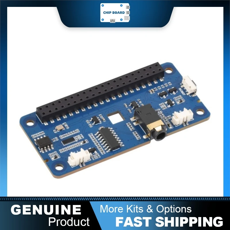 Waveshare DA7212 Audio HAT Type B, I2S Stereo Codec Board, EEPROM Speaker Header for Raspberry Pi