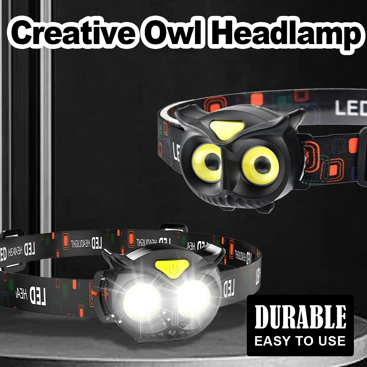 Owl Cob Headlamp Magnetic Work Light Rechargeable Working Led Usb Flashlight Headlamps Headlight For-running High Power Portable