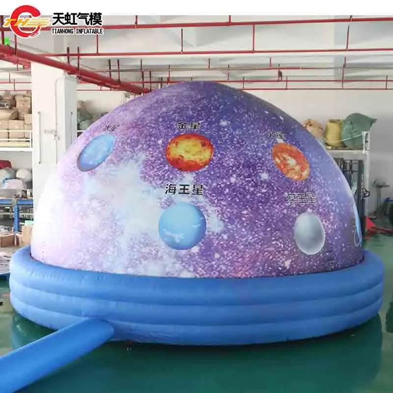 Snelle verzending 6m dia gigantische opblaasbare planetariumtent in projectieve opblaasbare koepeltent voor onderwijs