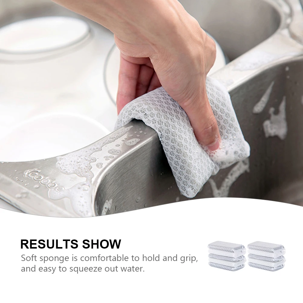 

10 Pcs Cleaning Sponge Sponges Dish Scrubber Scour Pads for Kitchen Soft Scouring Scrubbing Reuseable