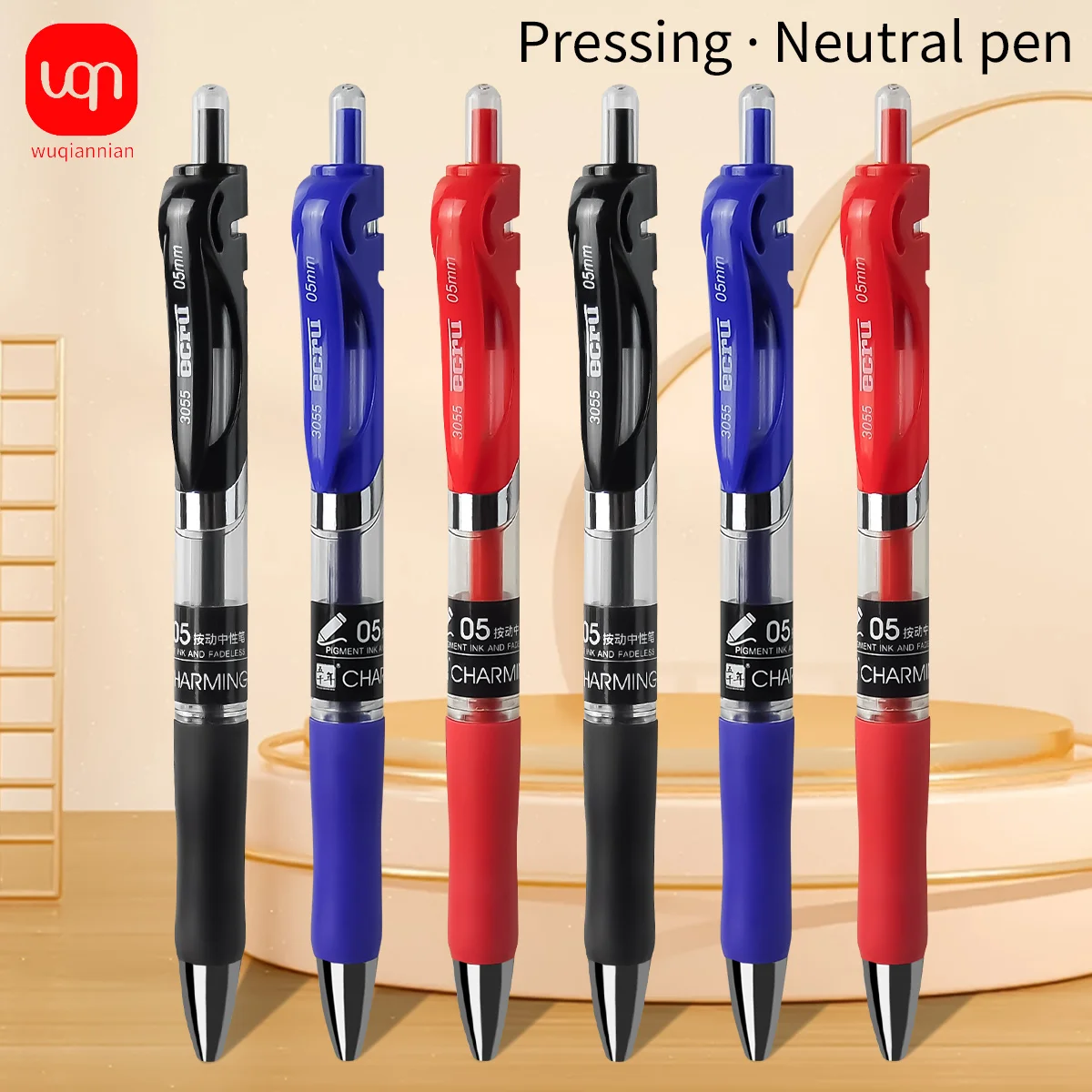 

WQN-4/8PCS Retractable Gel Pen 0.5mm Black/Red/Blue Ink Large Capacity Ballpoint Pen Office Supplies School Supplies Stationery