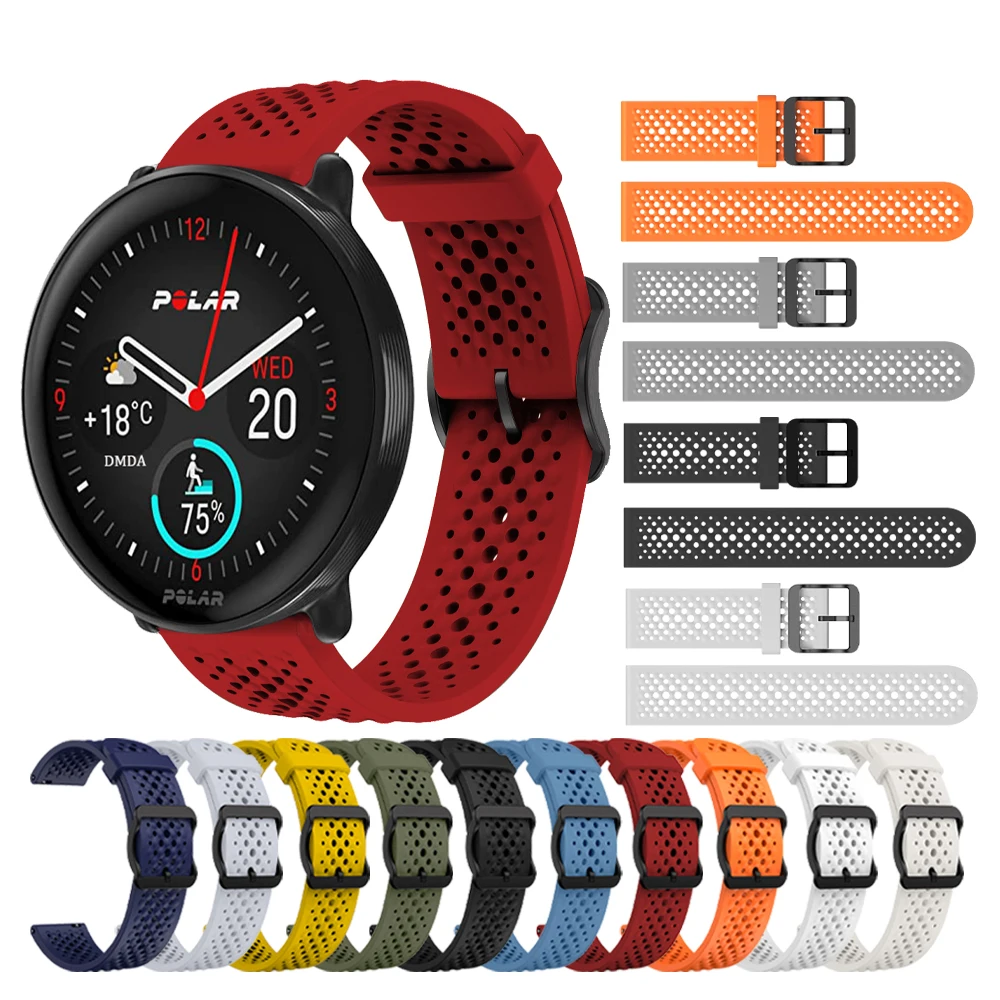 22mm Silicone Bracelet For POLAR Vantage M M2/V2 SHIFT/V3 Bands Grit X/Grit X Pro Titan Breathable Straps Replacement Watchband