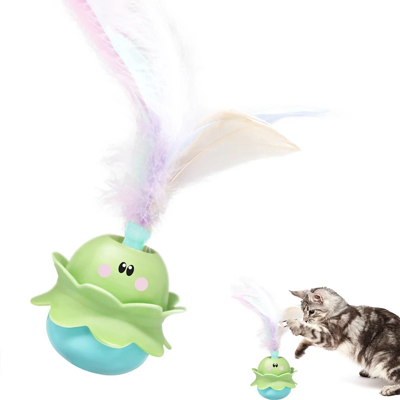 

Electric Sound Cat Toy with Light Feather Smart Flap Trigger Vibration Induction Pet Supplies Self-raising Fun Teasing Cats Toys